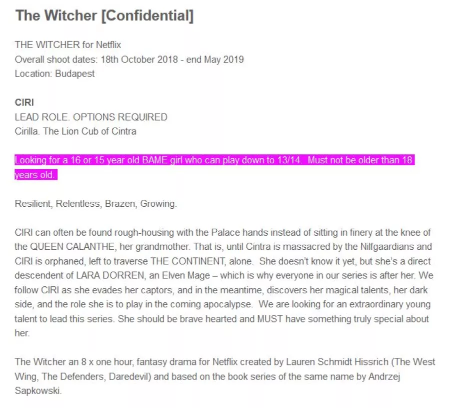 The Witcher Citi Audition