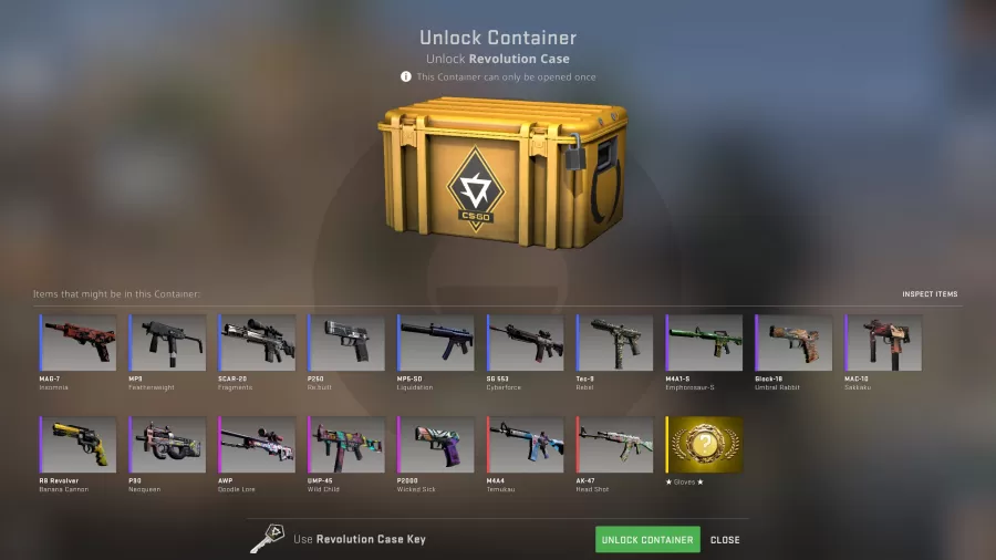 CS GO Revolution Case content skins