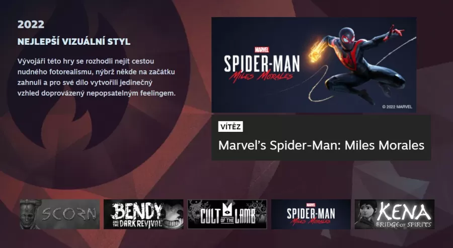 Steam Awards 2022 Najlep&scaron;&iacute; vizu&aacute;l