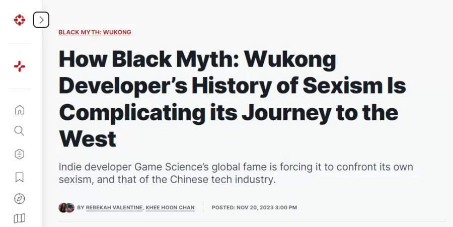 Black Myth Wukong sexism IGN article