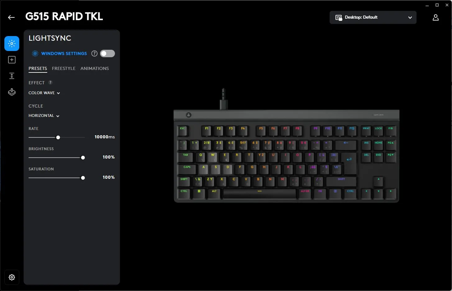Logitech G515 RAPID TKL Software 2
