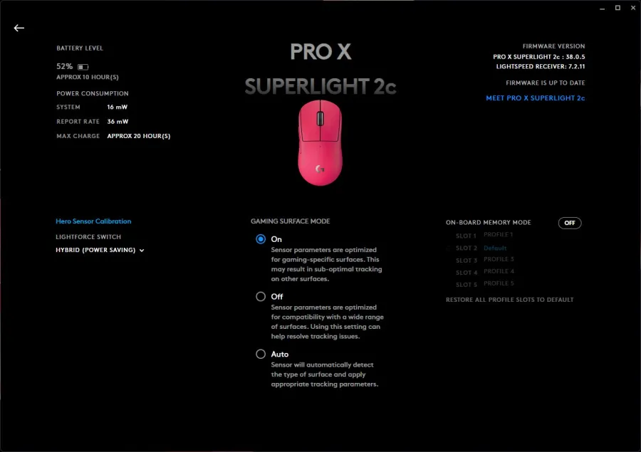 Superlight 2c Logitech Software 1