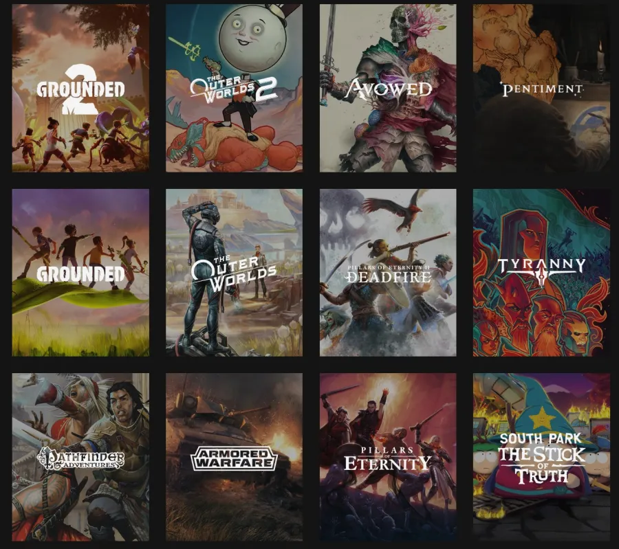 List of Obsidian Entertainment games 2026